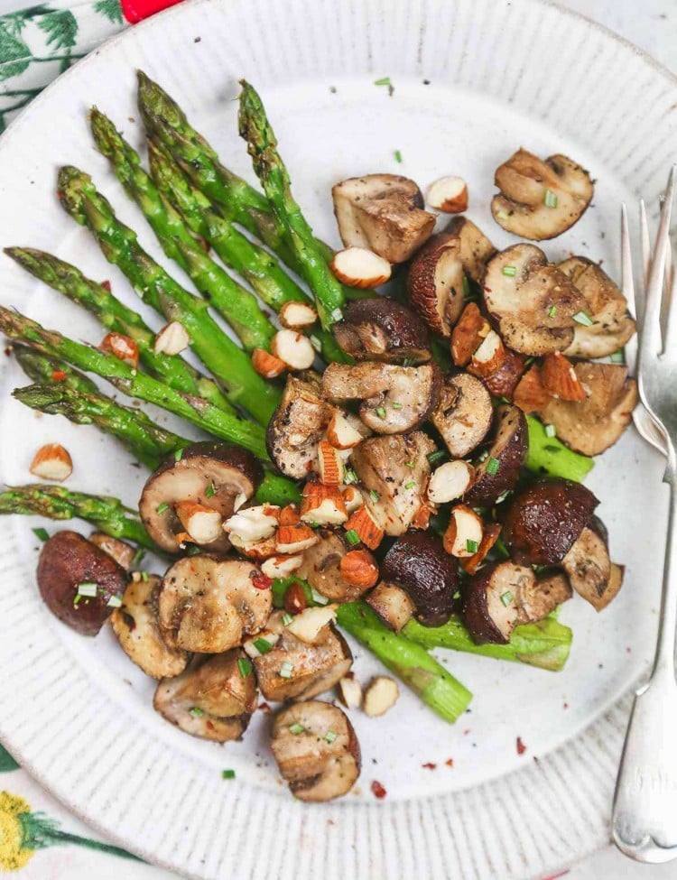 Air fryer Asparagus and mushroom